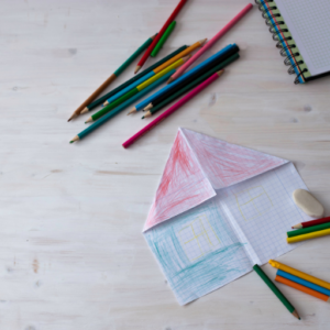 school supplies on a table